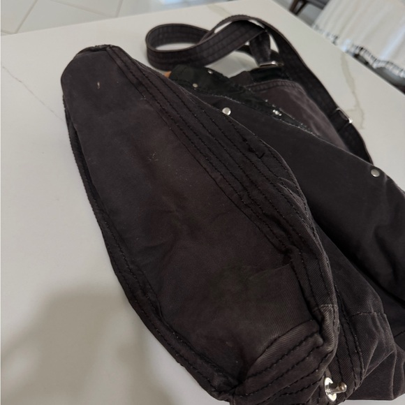 DIESEL I.N.D. VINTAGE BLACK/brown CANVAS Cotton MESSENGER CROSSBODY SHOULDER BAG - Picture 7 of 16